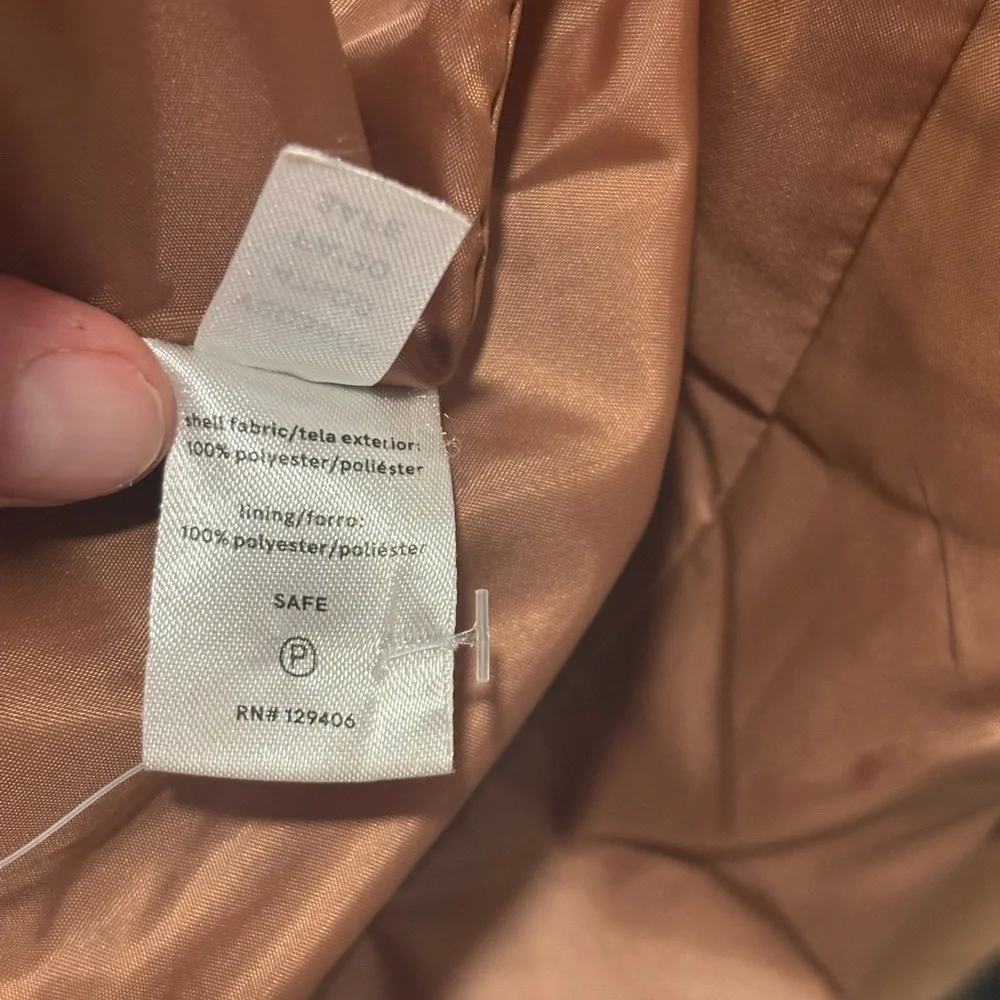 NWOT: Venus beige double breasted coat with leopard print trim, X Large - Picture 5 of 9